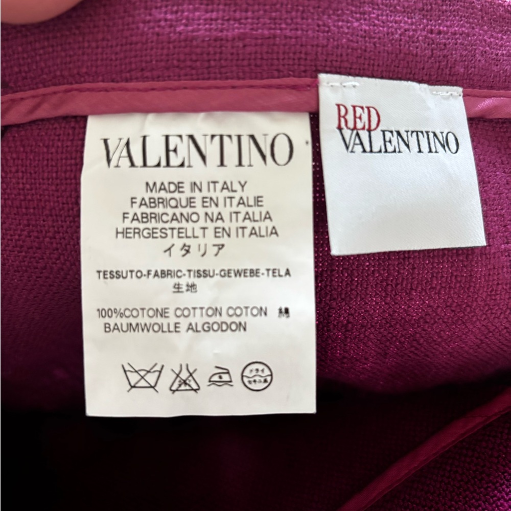 RED Valentino Knee Length Pencil Skirt Berry Pink Cotton | Size EU 42 / US 6 - Picture 6 of 6